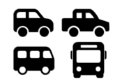 a graphic of a car, truck, van, and bus arranged in a two by two